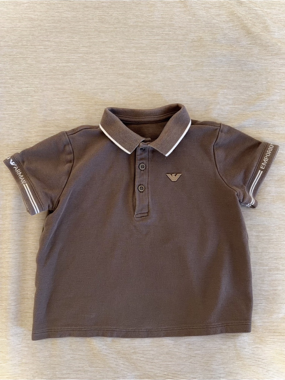 Emporio Armani Brown Polo with White Trim